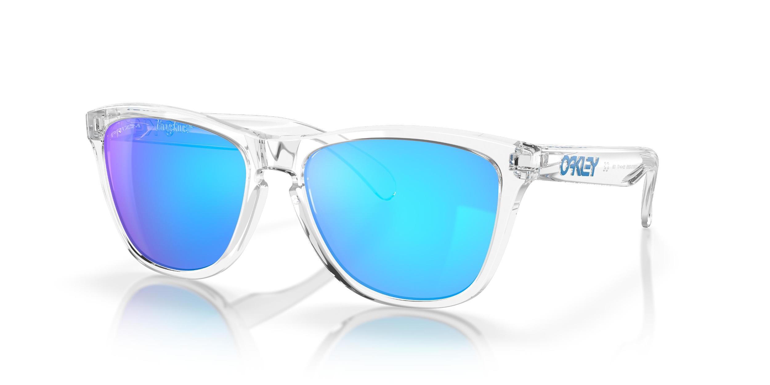Oakley Unisex OO9013 Frogskins 55mm Square Sunglasses - Polished Clear/Prizm Violet Product Image