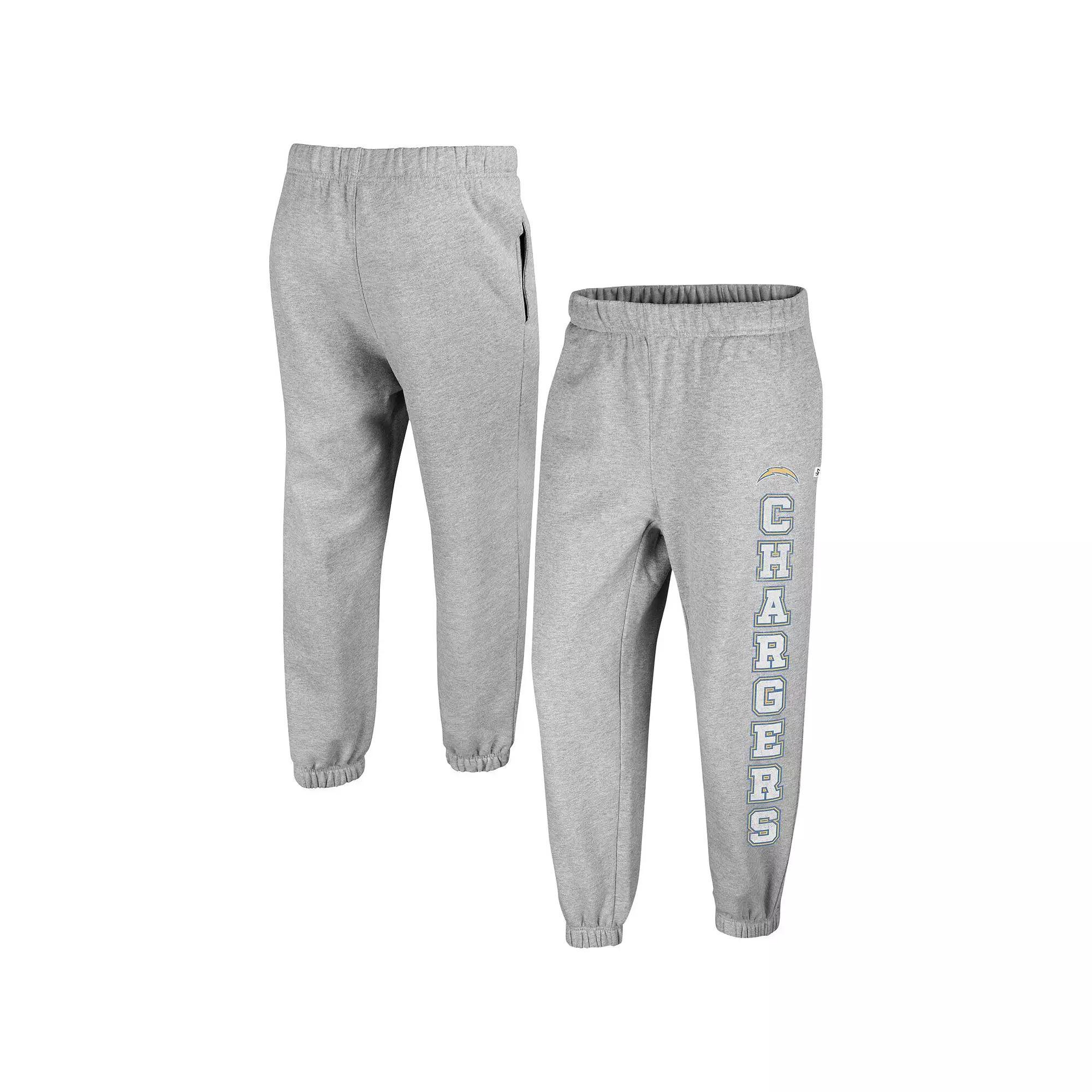 Women's '47 Gray Los Angeles Chargers Double Pro Harper Jogger Sweatpants, Size: XL, Grey Product Image