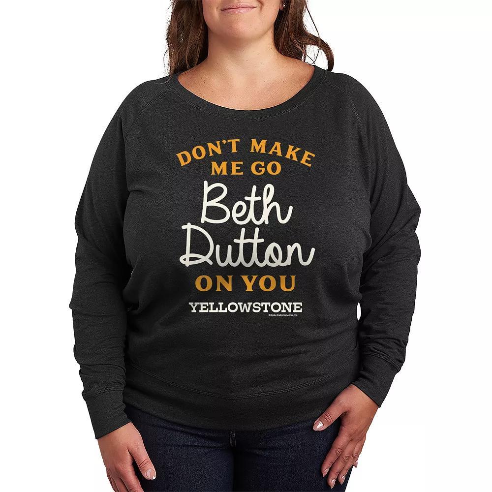 Plus Size Pokemon Sparkle Badges French Terry Long Sleeve Tee, Womens Grey Indigo Product Image