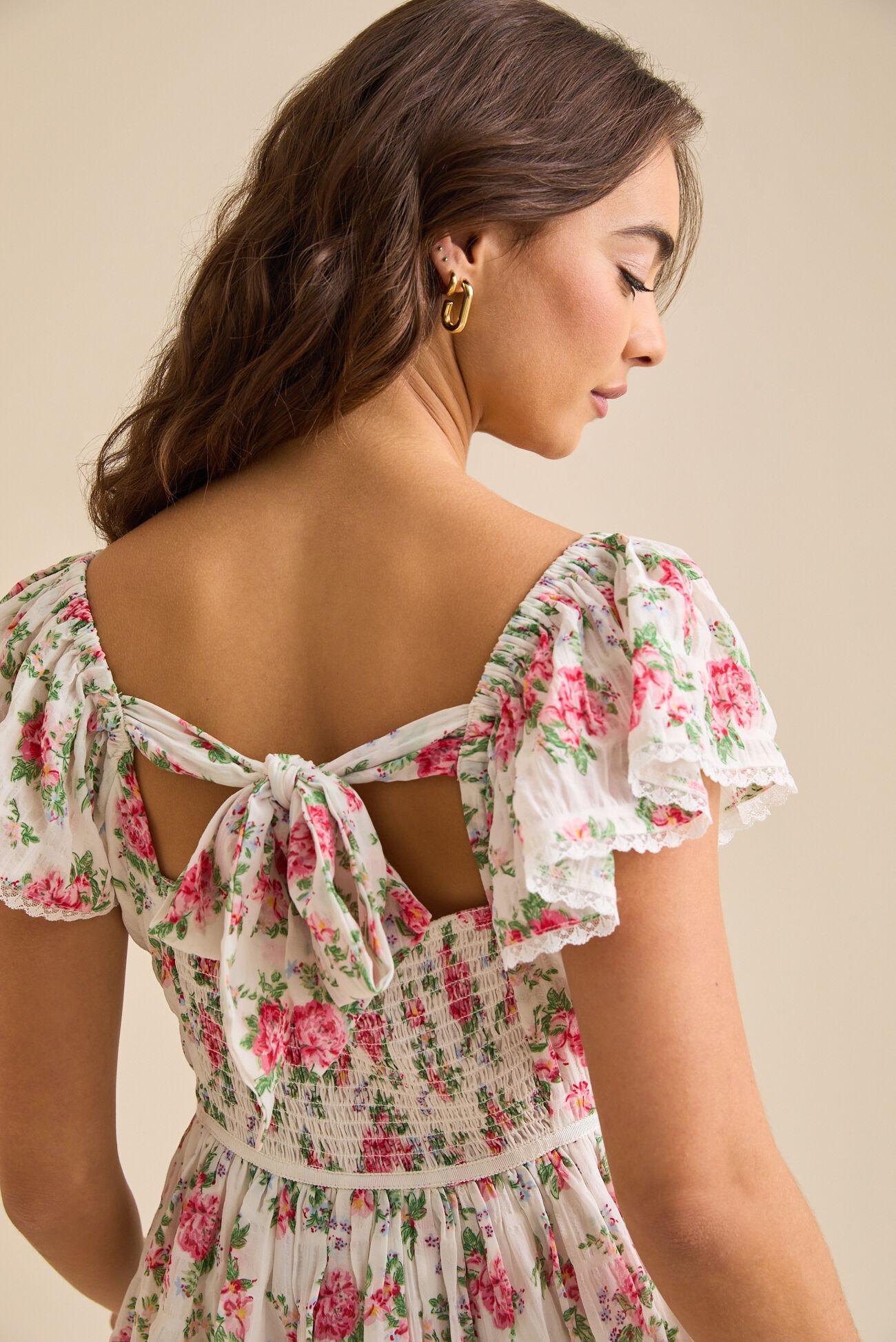 Frances Puff Sleeve Floral Mini Dress Product Image