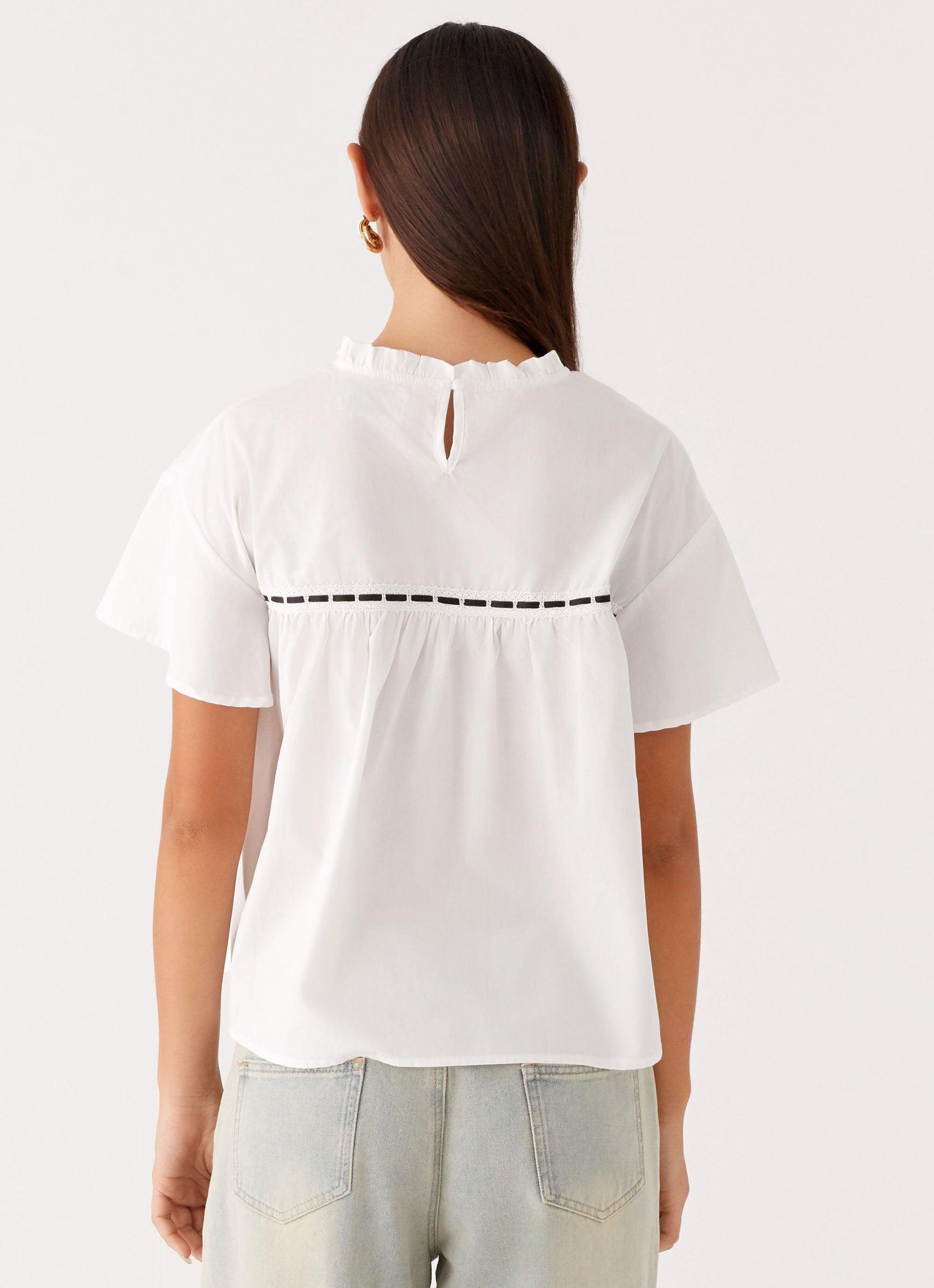 Lila Babydoll Top - White Product Image