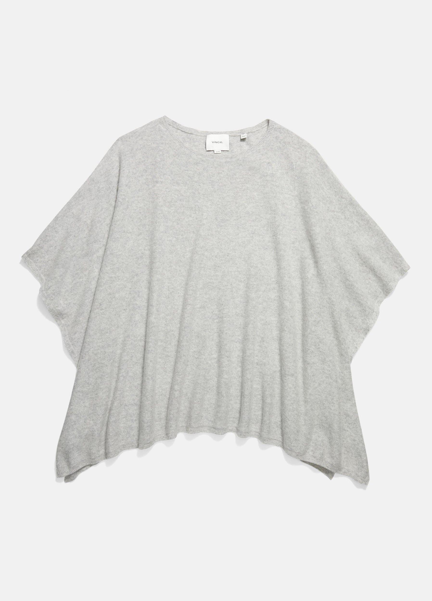Womens Reverse-jersey Cashmere Boat-Neck Poncho, Dove Vince Product Image