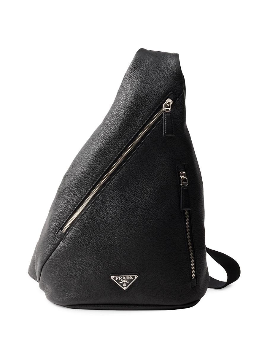 Mens Vitello Daino Leather Sling Backpack Product Image