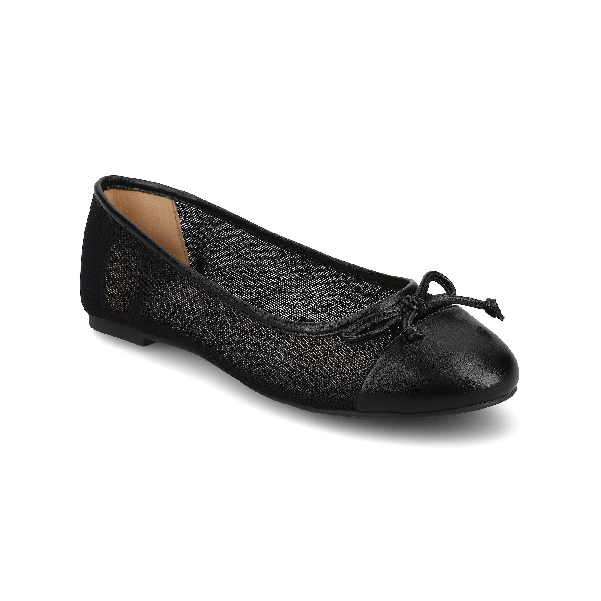 Journee Kaiah Medium and Wide Width Womens Ballet Cap Toe Slip-On Dress Flats Product Image