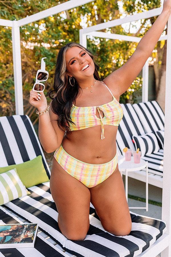 Siren Bikini Bottoms in Pretty Plaid Curves Product Image