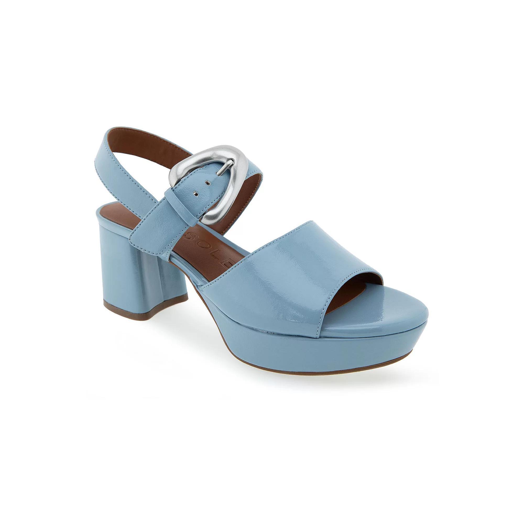 Aerosoles Chamber Women's Glossy Platform Sandals, Size: 8.5, Dusty Blue Patent Pu Product Image