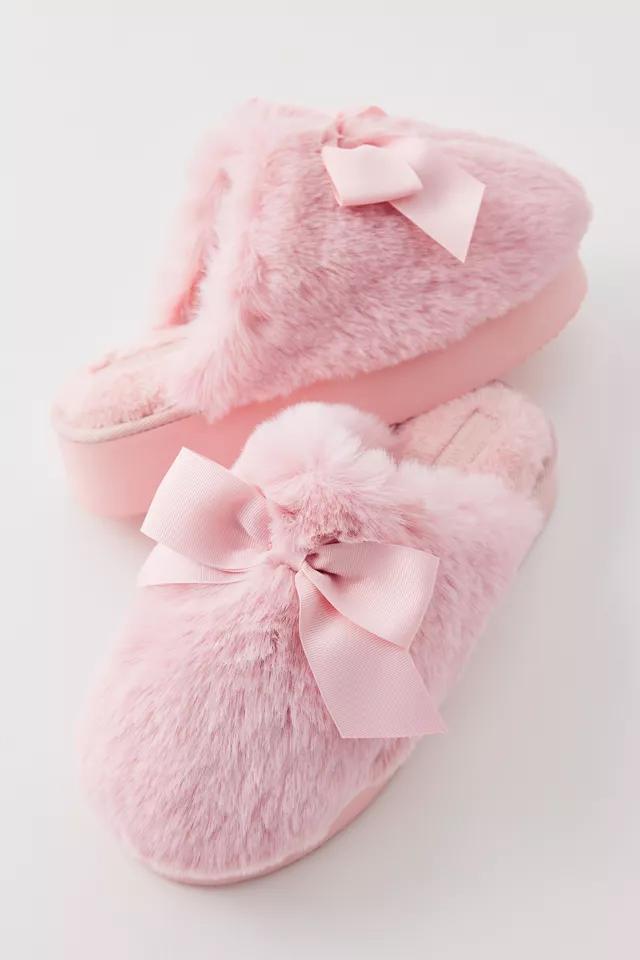 Urban Outfitters UO Bow Faux Fur Platform Slipper Womens at Urban Outfitters Product Image