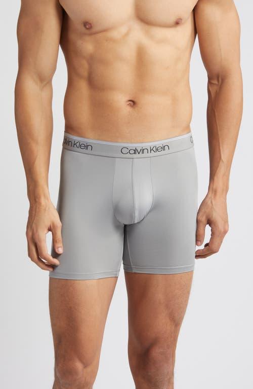 Men's Calvin Klein 3-Pack Microfiber Stretch Boxer Briefs, Size: 2XL, Black Convoy Red Gala Product Image