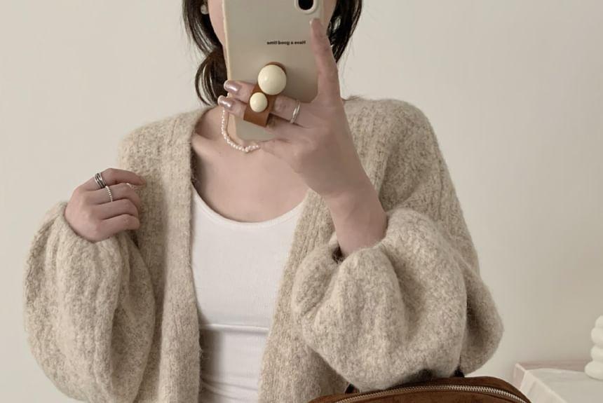 Plain Open Front Oversized Cardigan Product Image