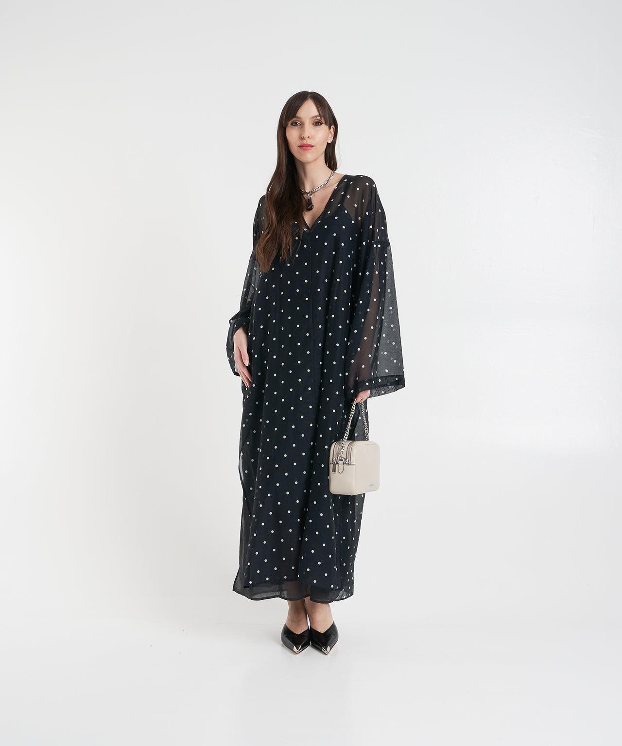Maxi dress with polka dots Product Image