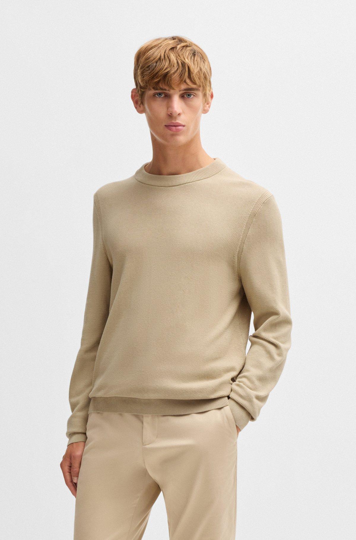 Micro-structured sweater in cotton Product Image