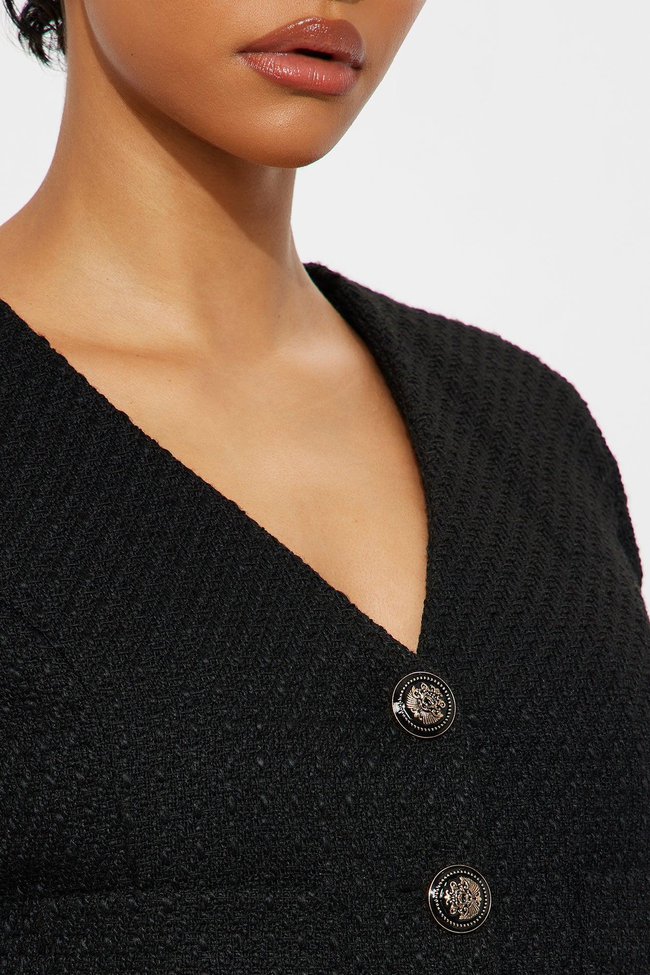 Eileen Tweed Blazer Skirt Set - Black Product Image