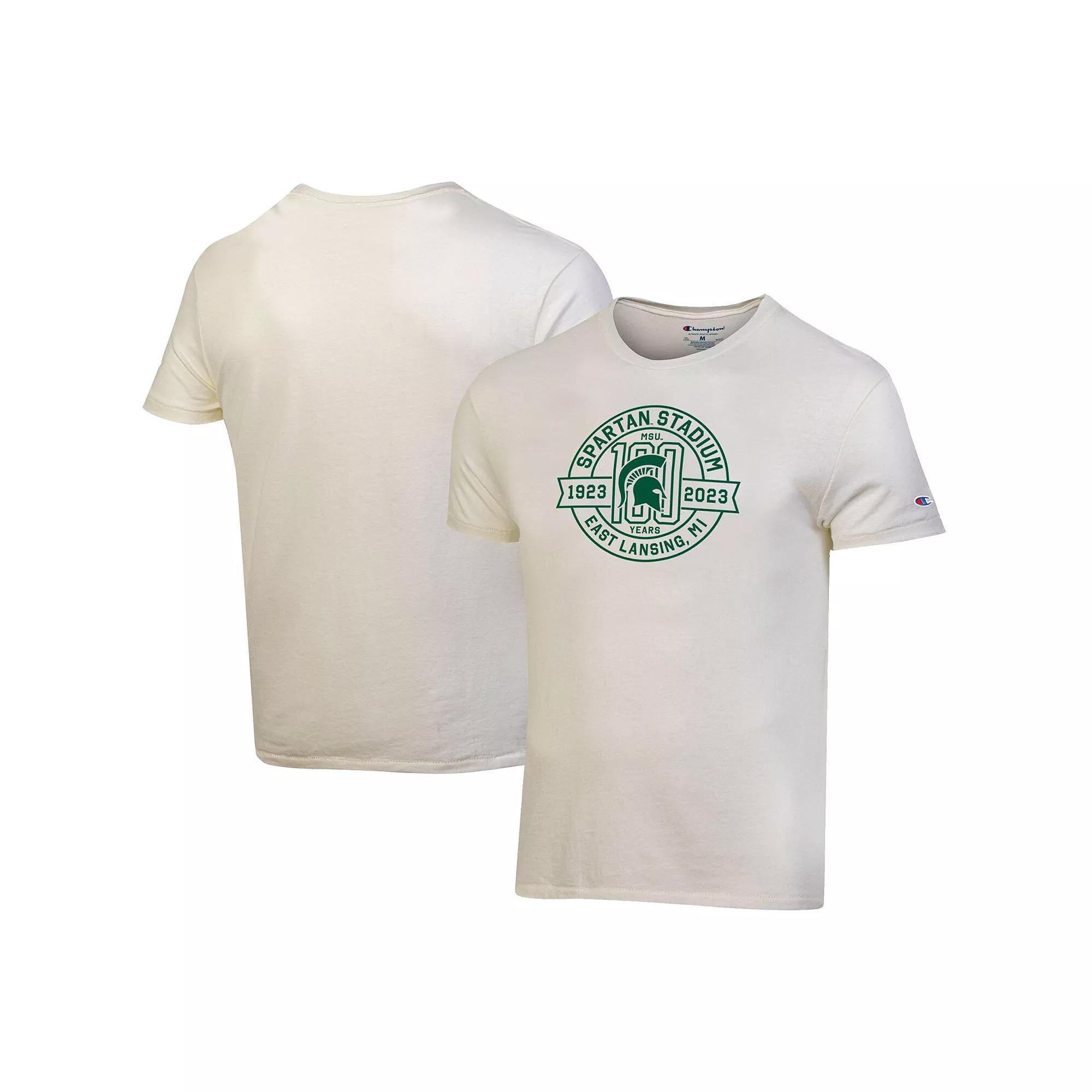 Men's Champion White Michigan State Spartans 100th Anniversary Spartan Stadium T-Shirt, Size: 2XL Product Image
