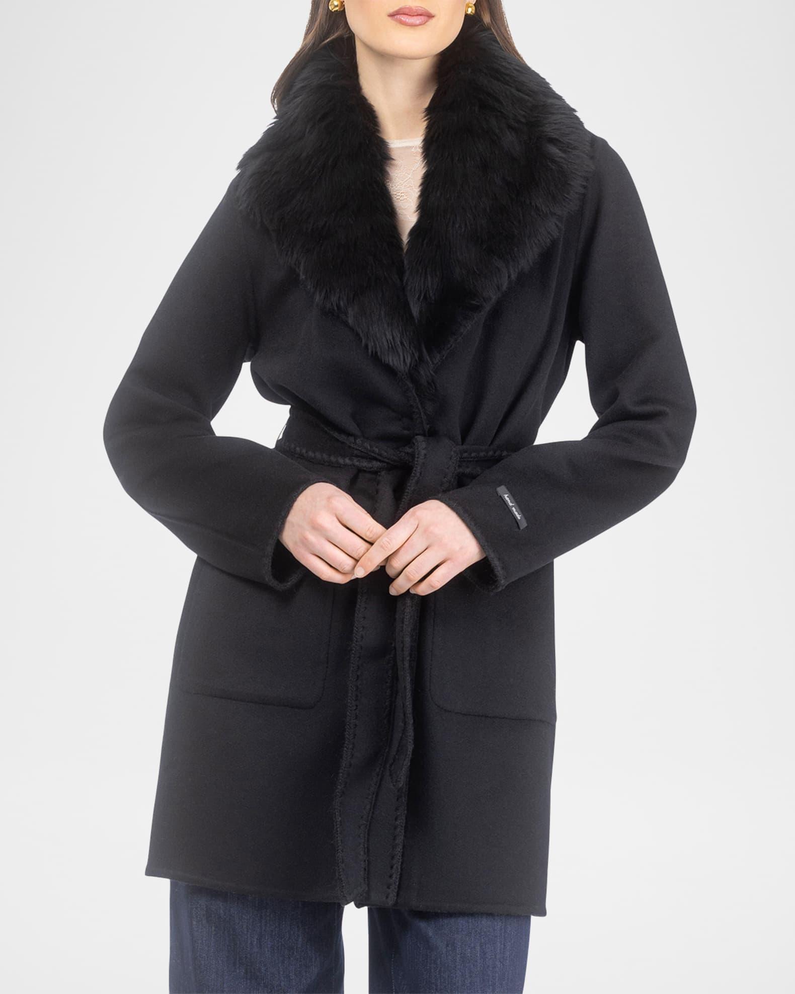 Womens Merino Shearling Lamb Stroller with Embroidered Trim Product Image