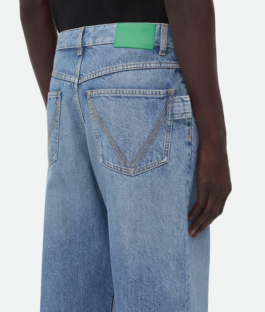 Men's Vintage Indigo Washed Wide Leg Denim in Mid blue Product Image