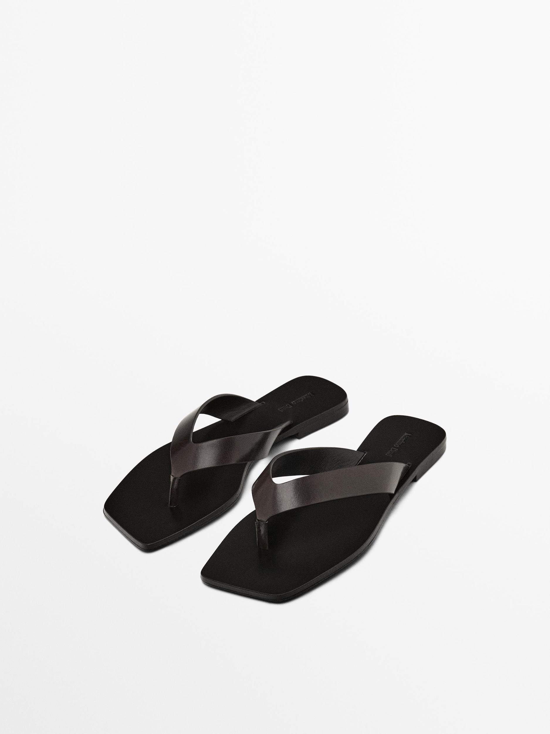 Leather toe divider sandals Product Image