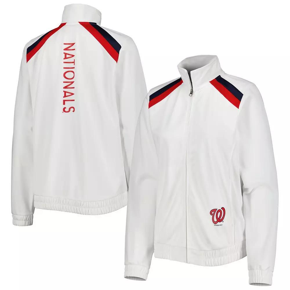 Women's G-III 4Her by Carl Banks White Washington Nationals Red Flag Full-Zip Track Jacket, Size: 2XL Product Image