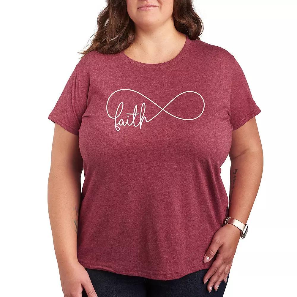 Womens Eternal Faith Graphic Tee Grey Dark Red Product Image