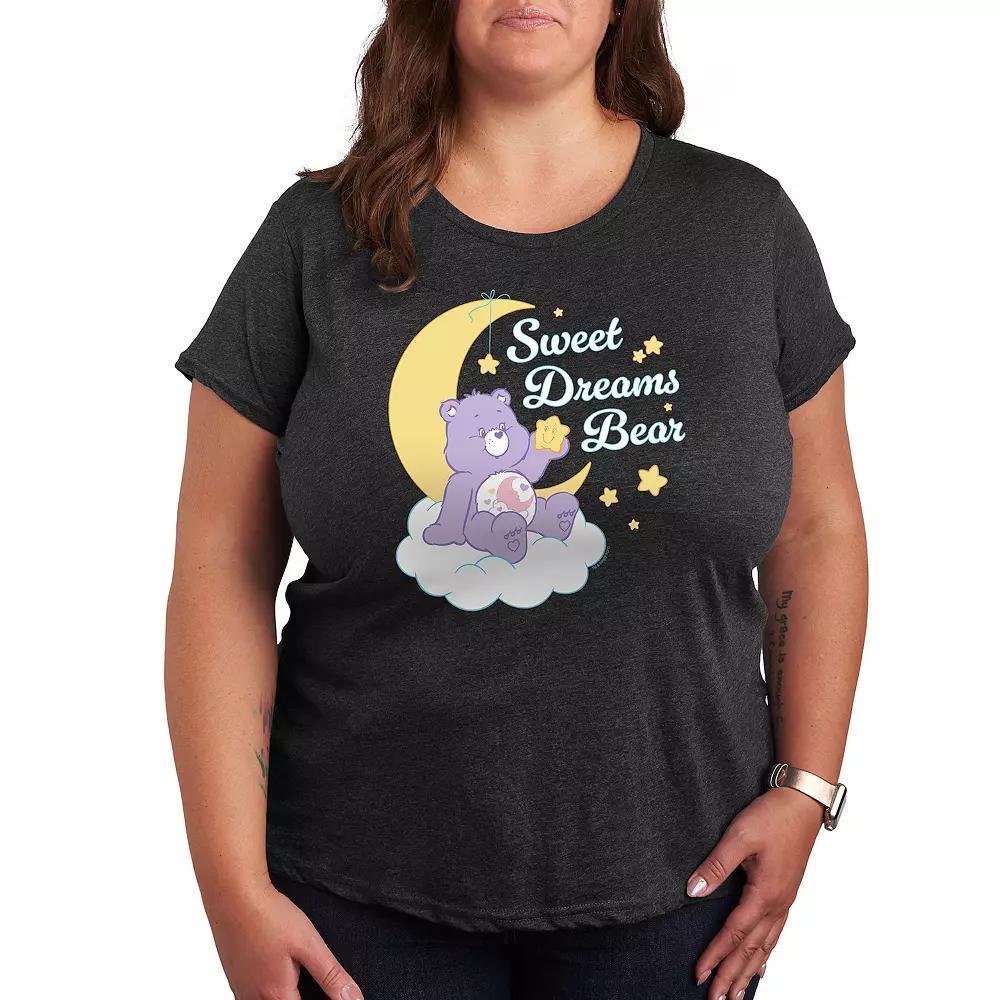 Plus Care Bears Sweet Dreams Bear Graphic Tee, Womens Heather Grey Gray Product Image