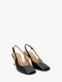 SQUARE TOE CHAIN HEEL SLINGBACK PUMPS in black | JW Anderson US  Product Image