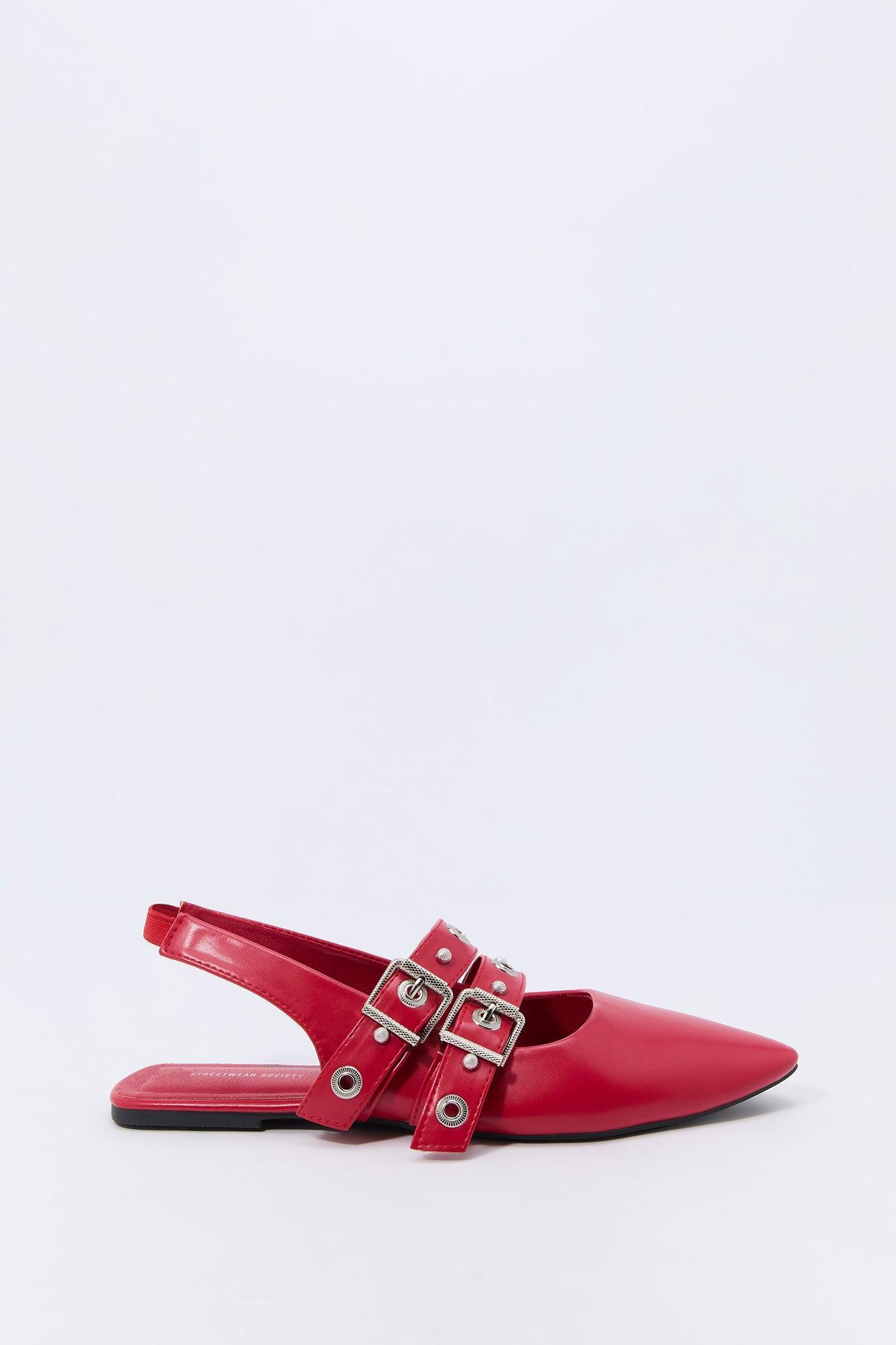 Double Buckle Slingback Flats Female Product Image