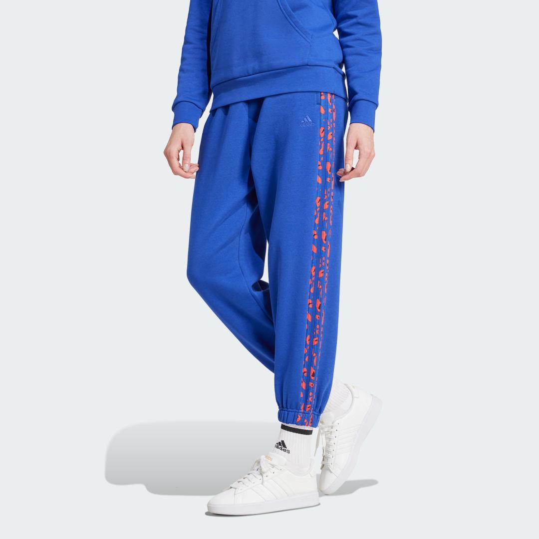 Womens adidas Essentials 3-Stripes Animal-Print 7/8 Pants Product Image