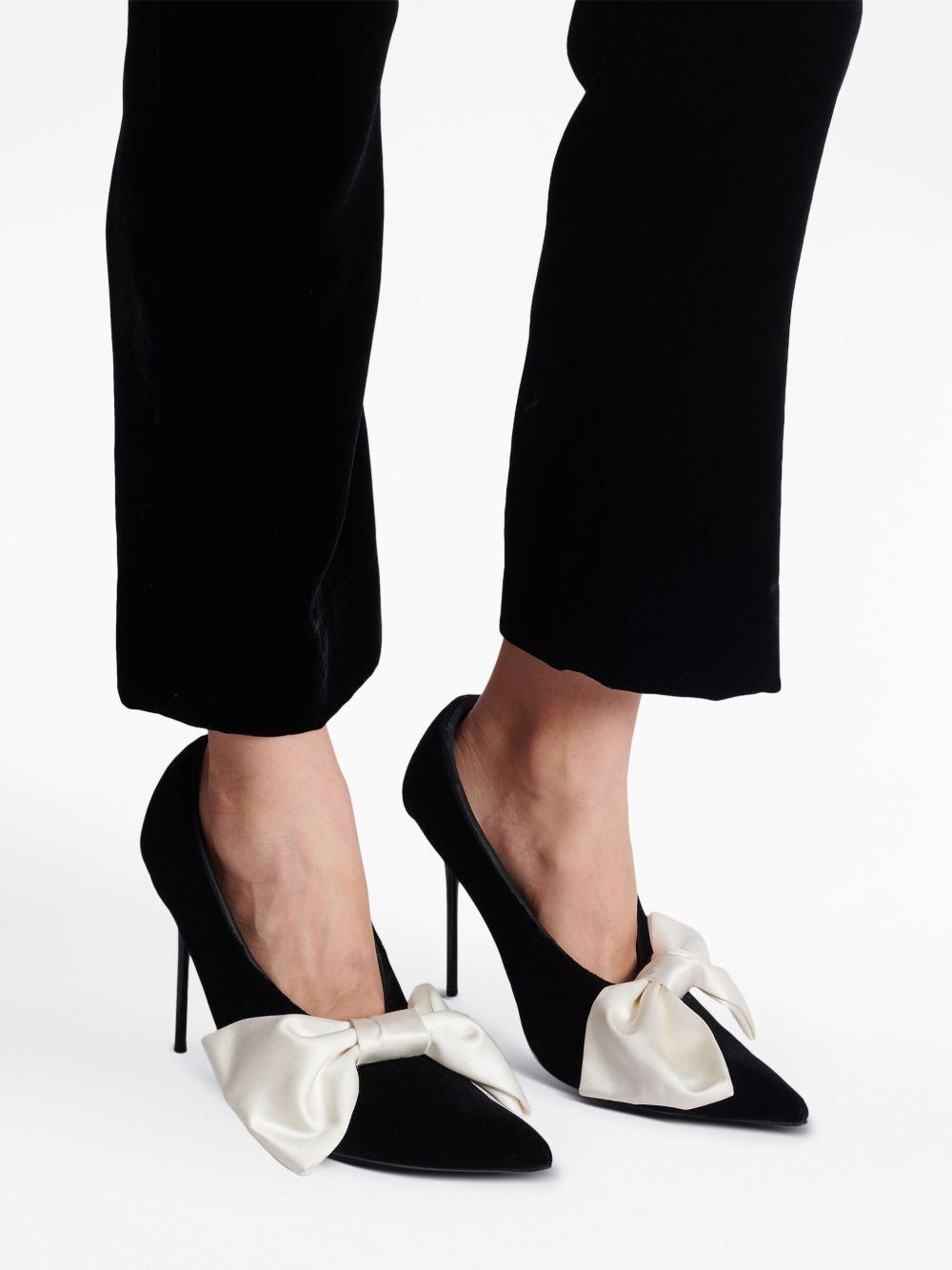 Clara 100mm satin-bow pumps Product Image