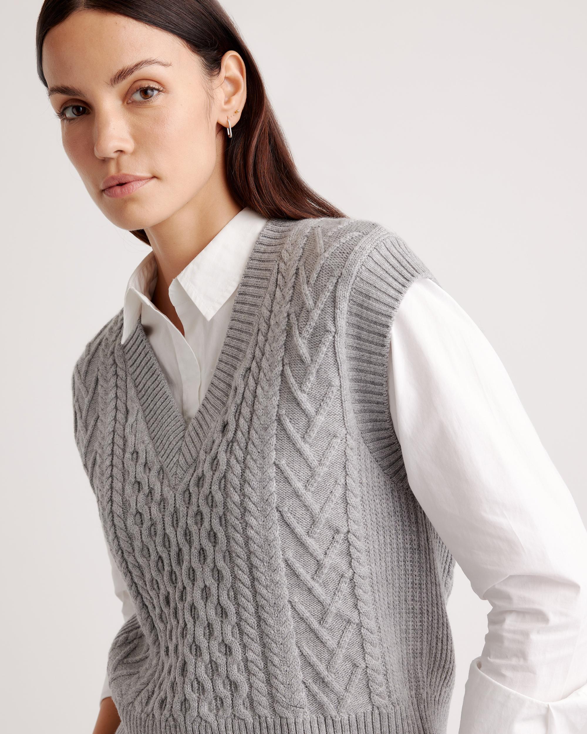 Quince | Women's Australian Merino Wool Cable Sweater Vest Size XS Product Image