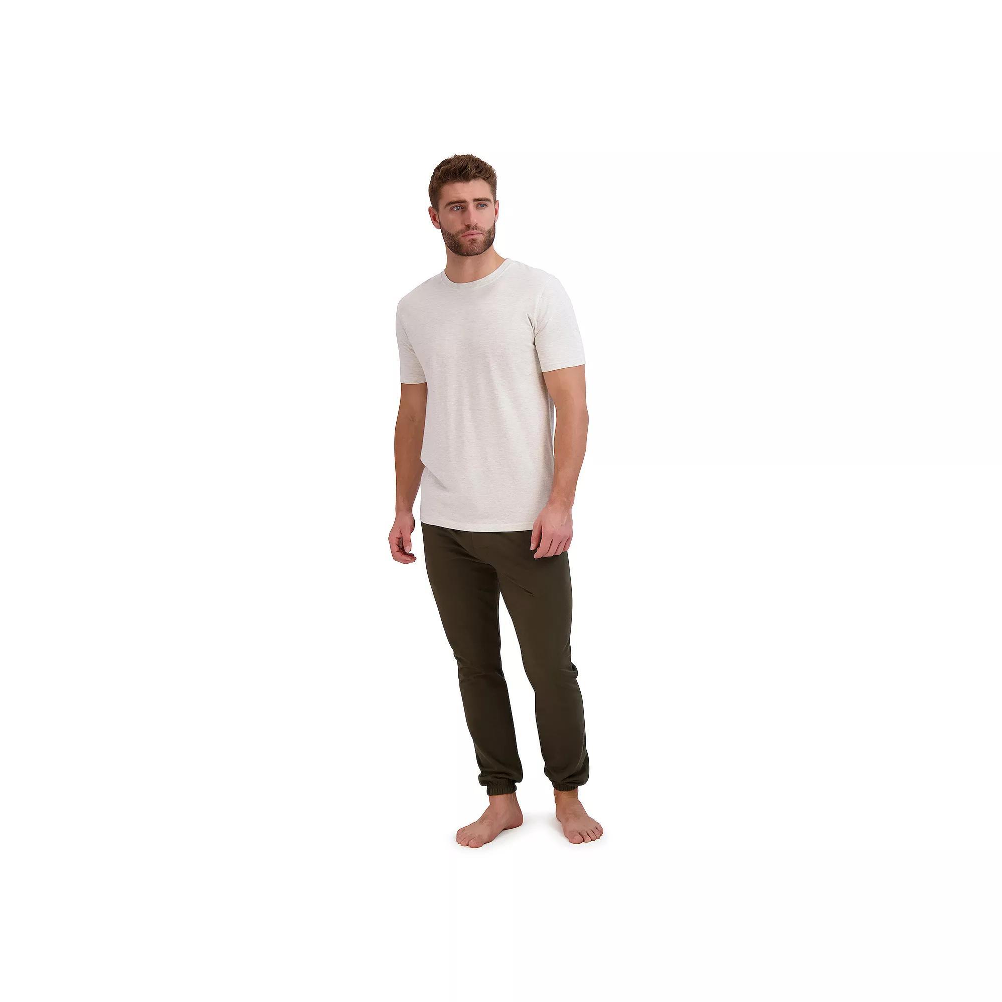 Big & Tall Hanes® Cotton Modal French Terry Pajama Set, Men's, Size: XXL, Oatmeal Grey Forest Product Image