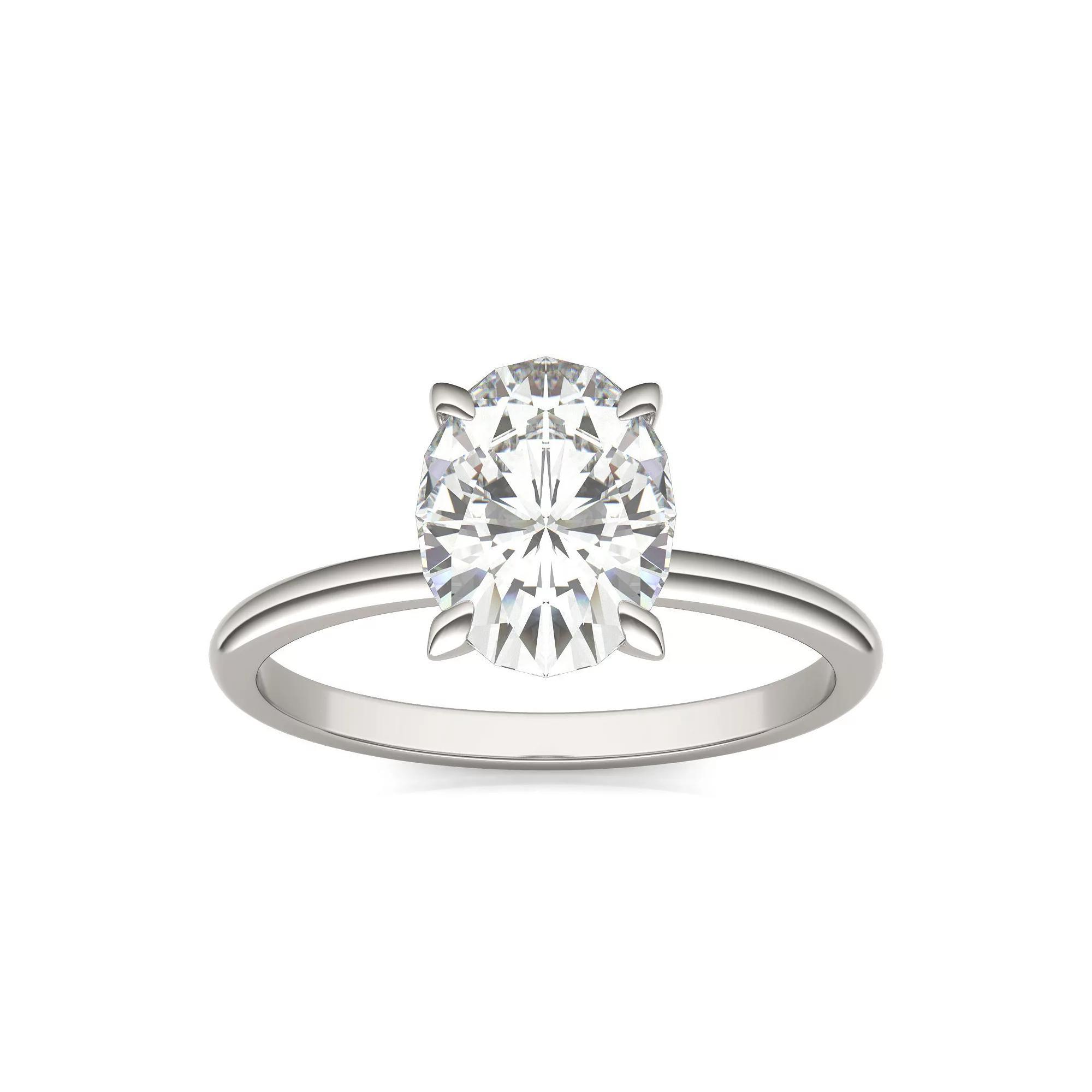 Charles & Colvard 14k White Gold 2 Carat T.W. Lab-Created Moissanite Oval Solitaire Ring, Women's, Size: 9 Product Image