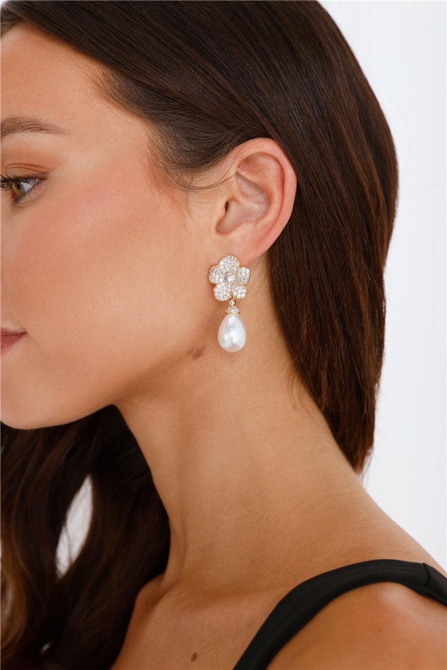 18k Gold Plated Luxury Lover Earrings Gold Product Image