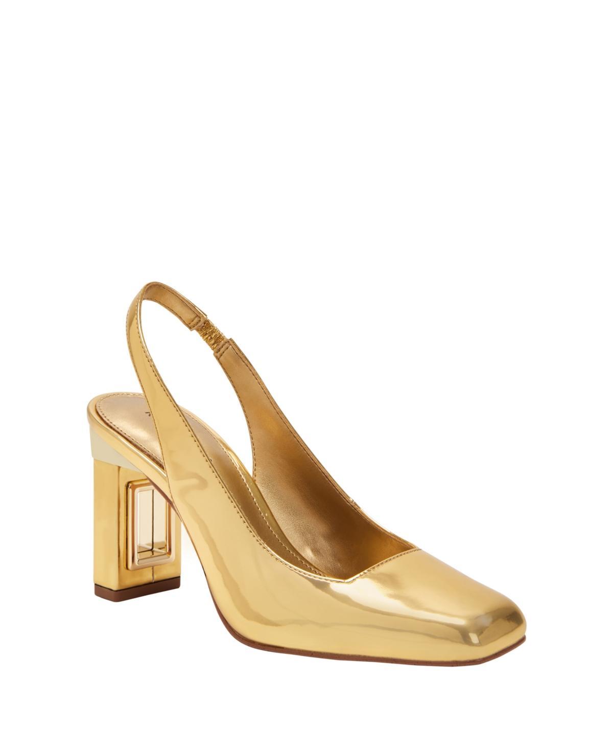 Katy Perry Womens The Hollow Heel Sling Back Pumps - Black White Multi- Polyurethane Product Image