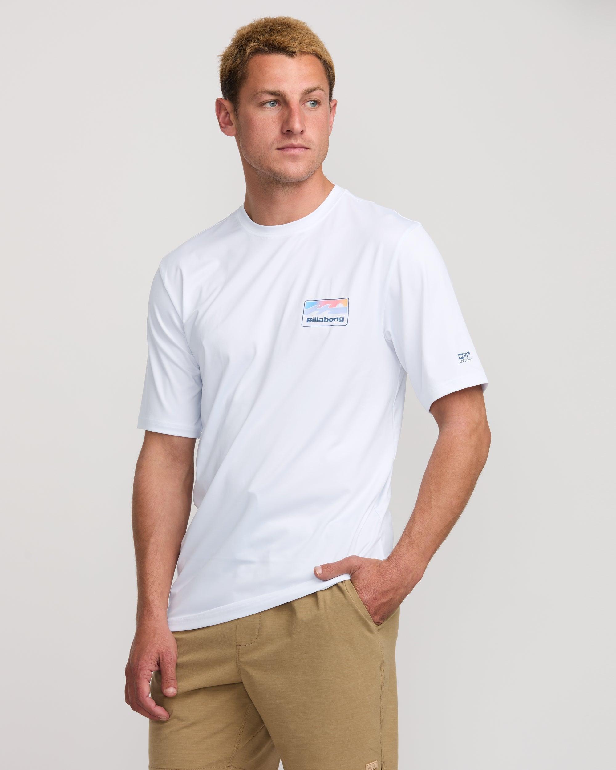 Runner Loose Fit Short Sleeve Surf Tee - White Male Product Image