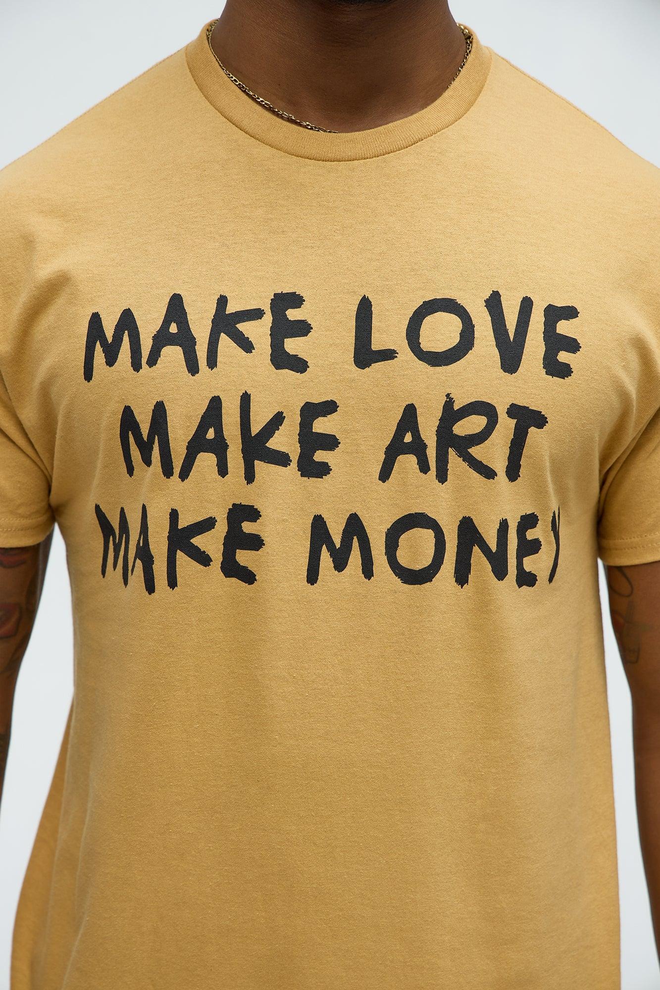 Make Actions Short Sleeve Crew Neck T shirt - Mustard Product Image