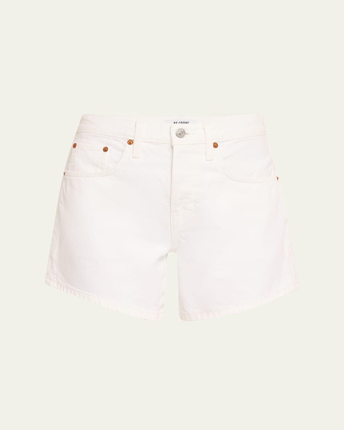 Womens Mid-Rise Denim Boy Shorts Product Image