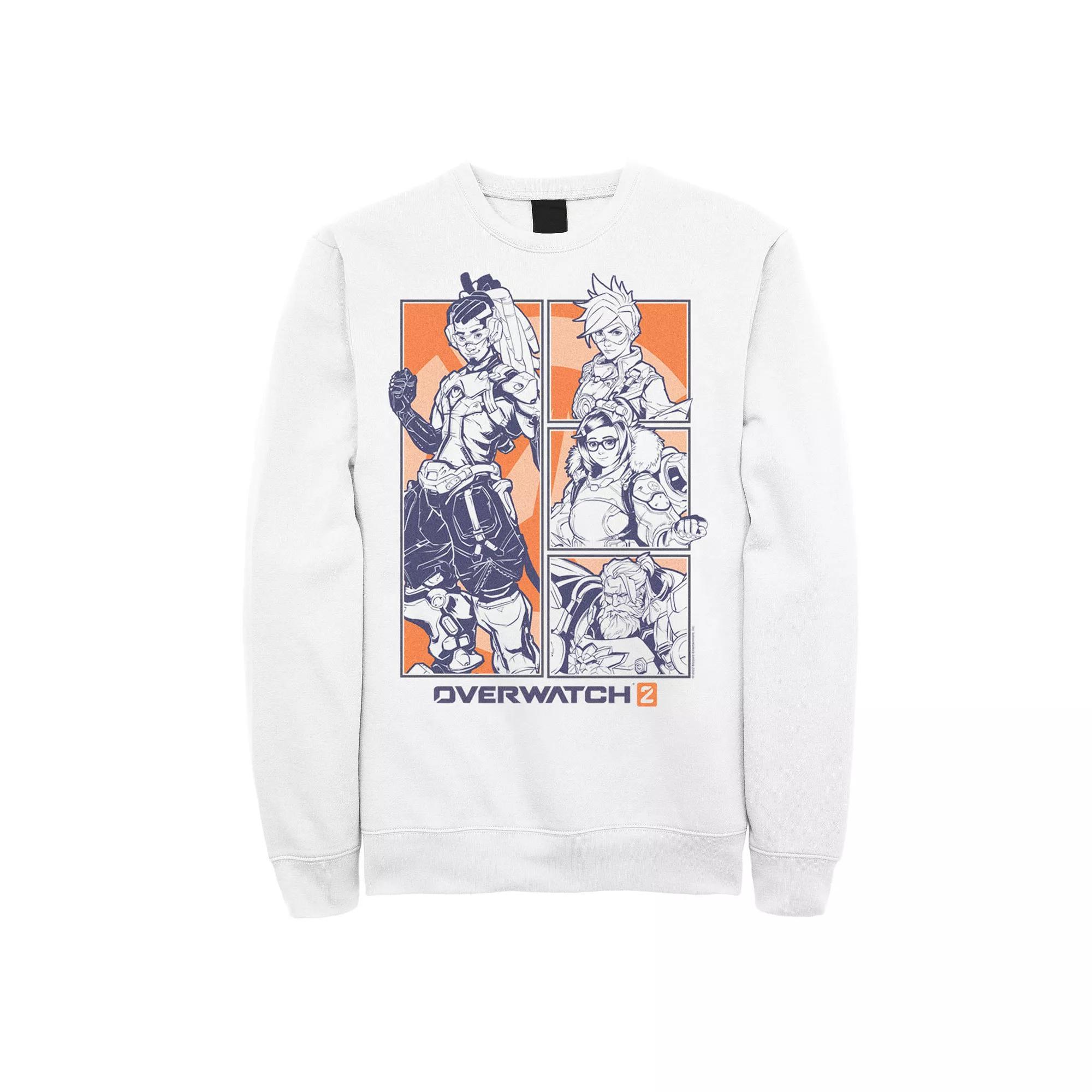 Men's Overwatch 2 Hero Group Panels Fleece Sweatshirt, Size: Small, White Product Image