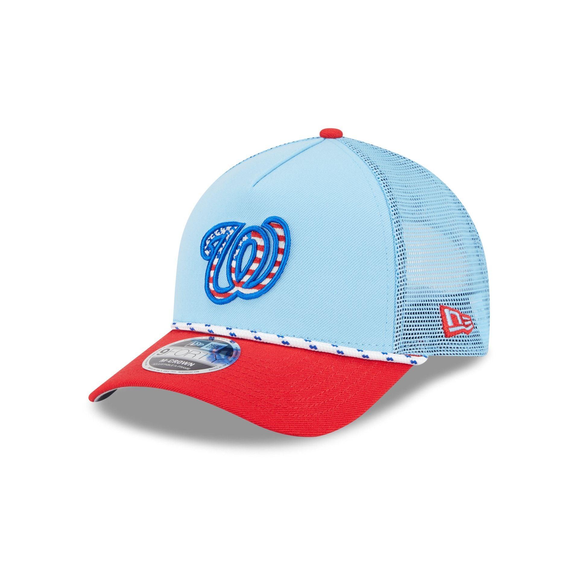 Toronto Blue Jays Independence Day 2025 9FORTY M-Crown A-Frame Trucker Hat Male Product Image