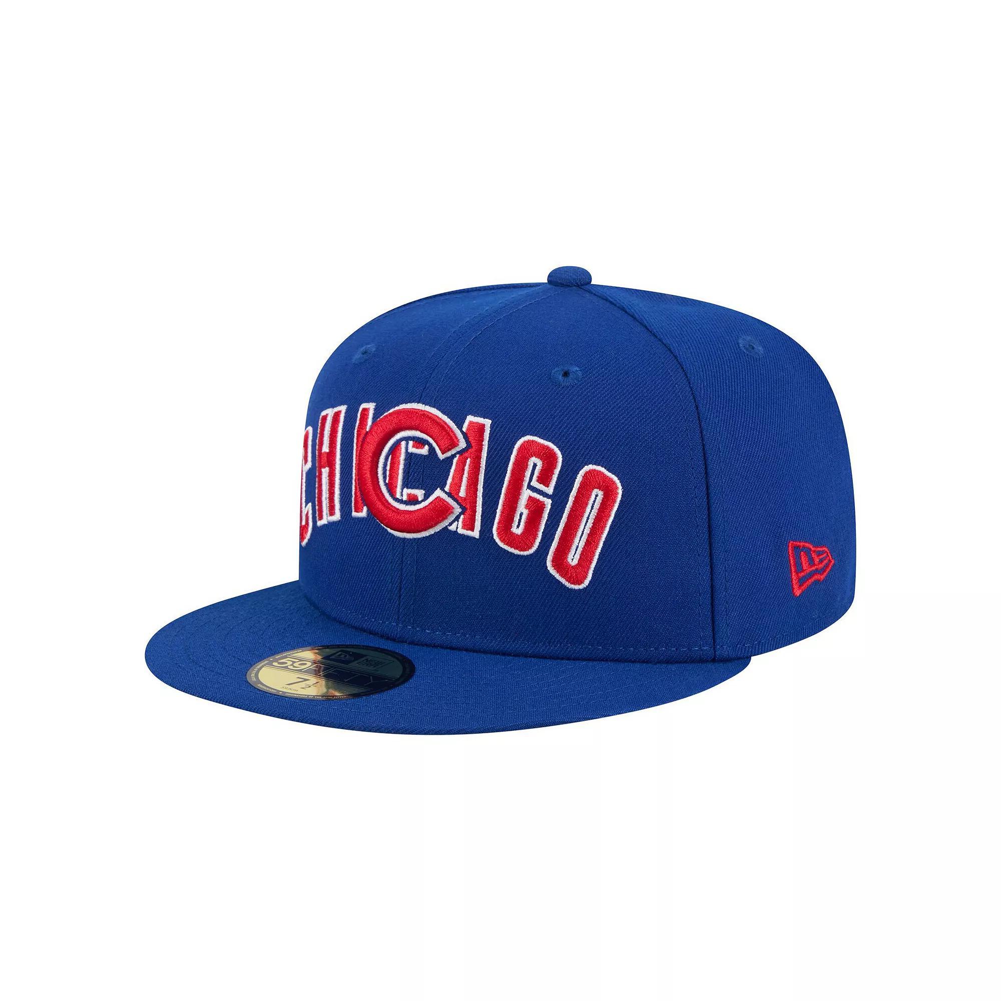 Men's New Era Royal Chicago Cubs Overlap 59FIFTY Fitted Hat, Size: 7 1/2, Blue Product Image