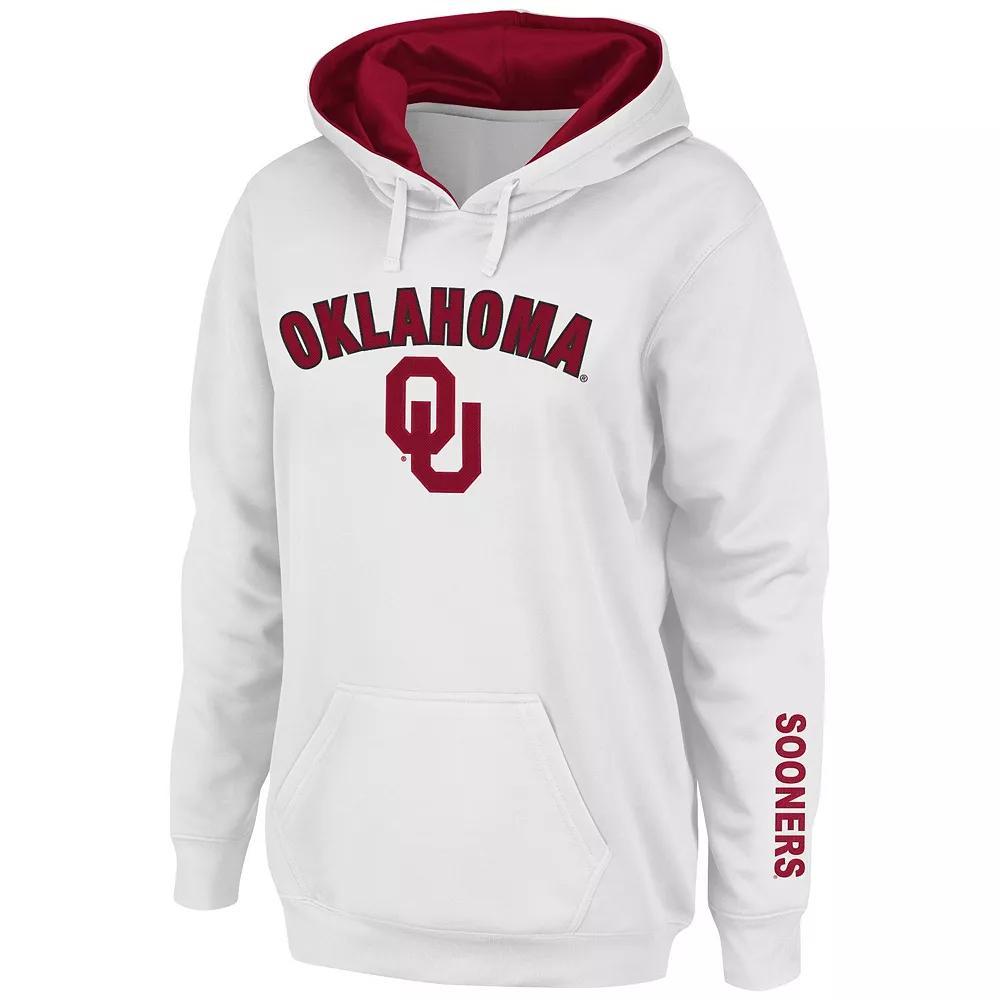 Women's White Oklahoma Sooners Arch & Logo 1 Pullover Hoodie, Size: Large Product Image