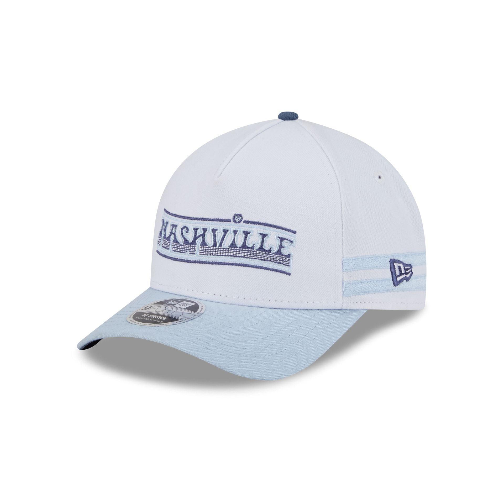 Nashville SC 2025 Jersey Hook White 9FORTY M-Crown A-Frame Snapback Hat Male Product Image