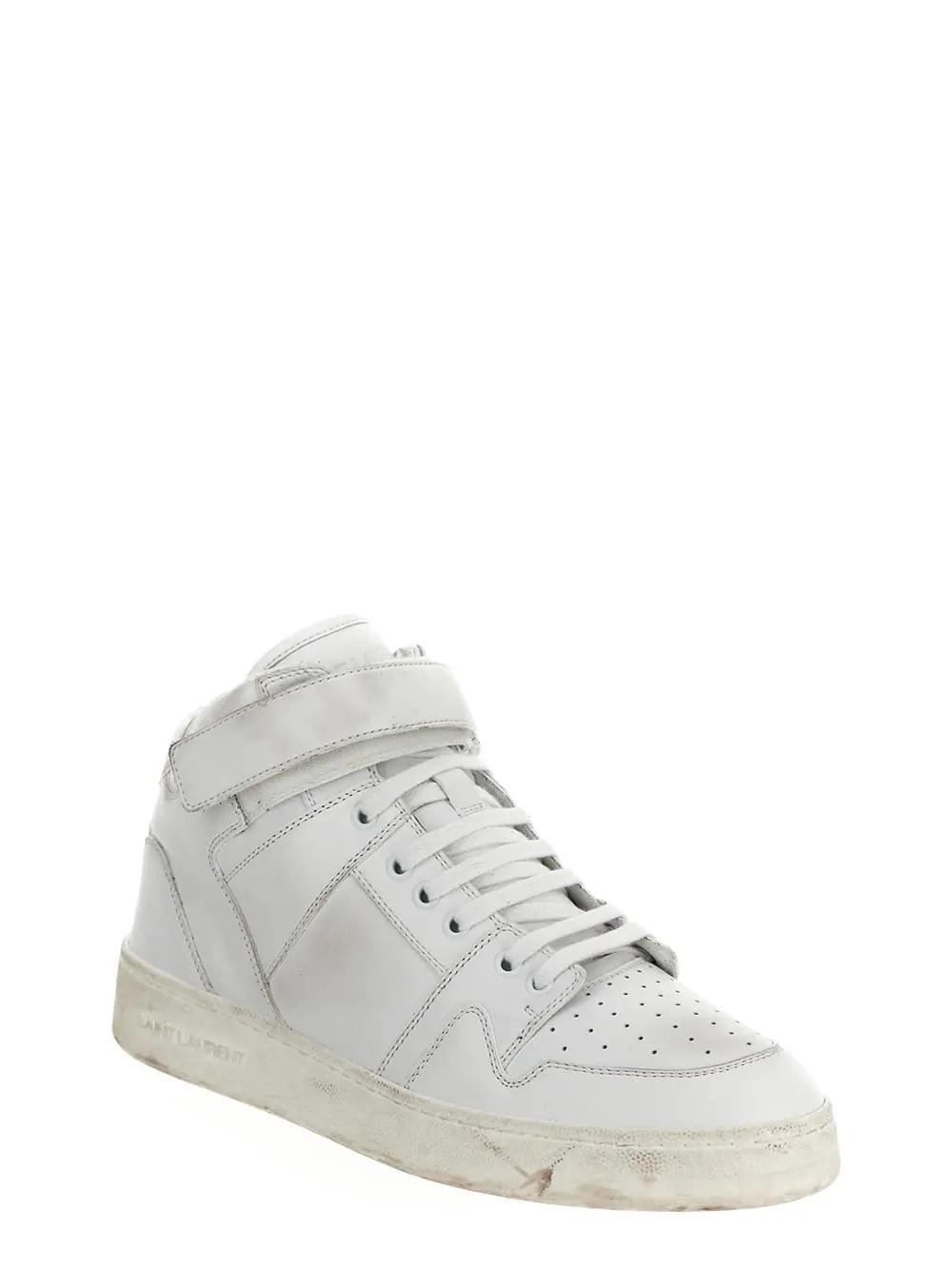 SAINT LAURENT Lax Mid Sneaker In Blanc Optique Product Image