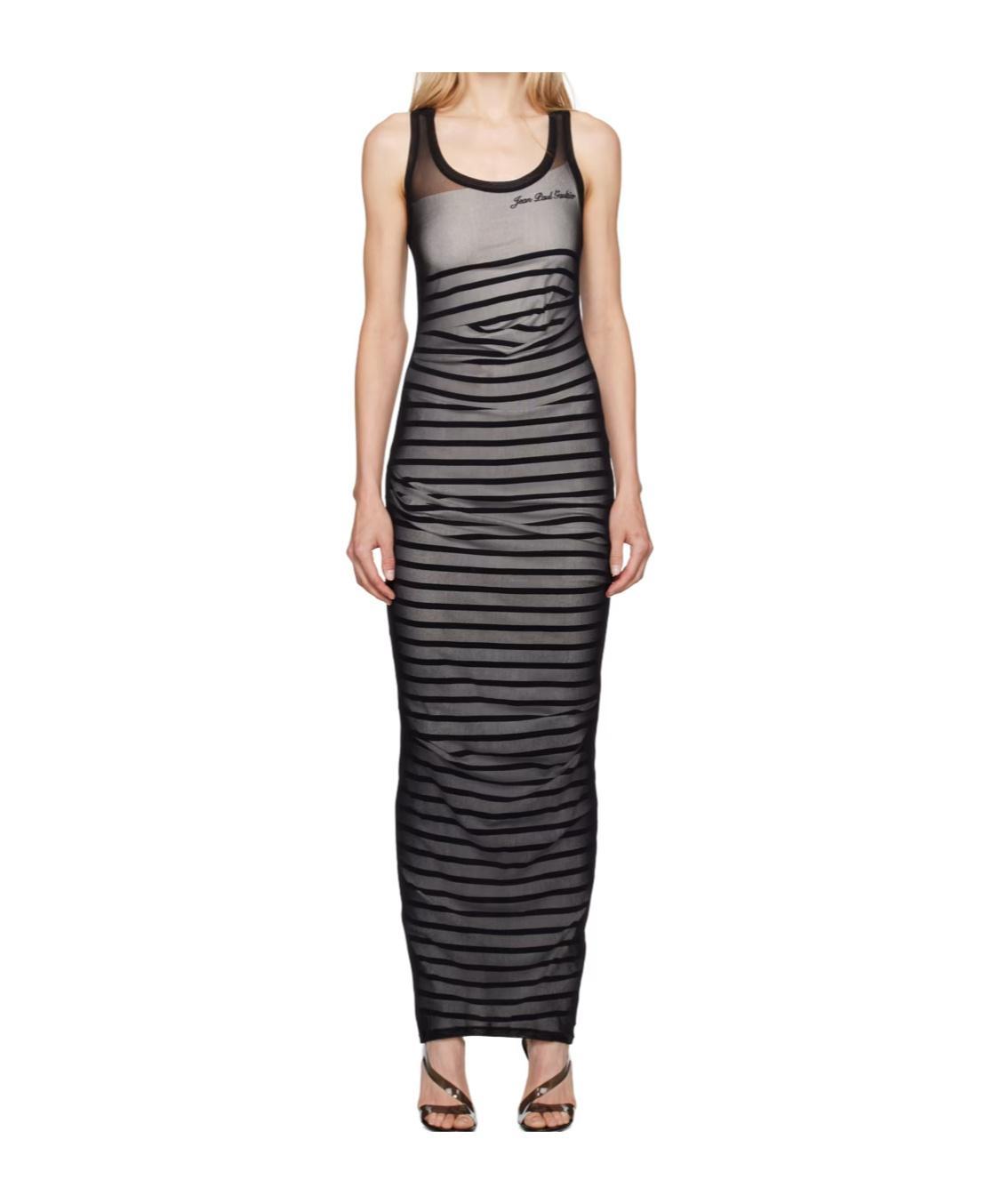 Black & Navy 'The Bi-Material Marinière' Maxi Dress Product Image