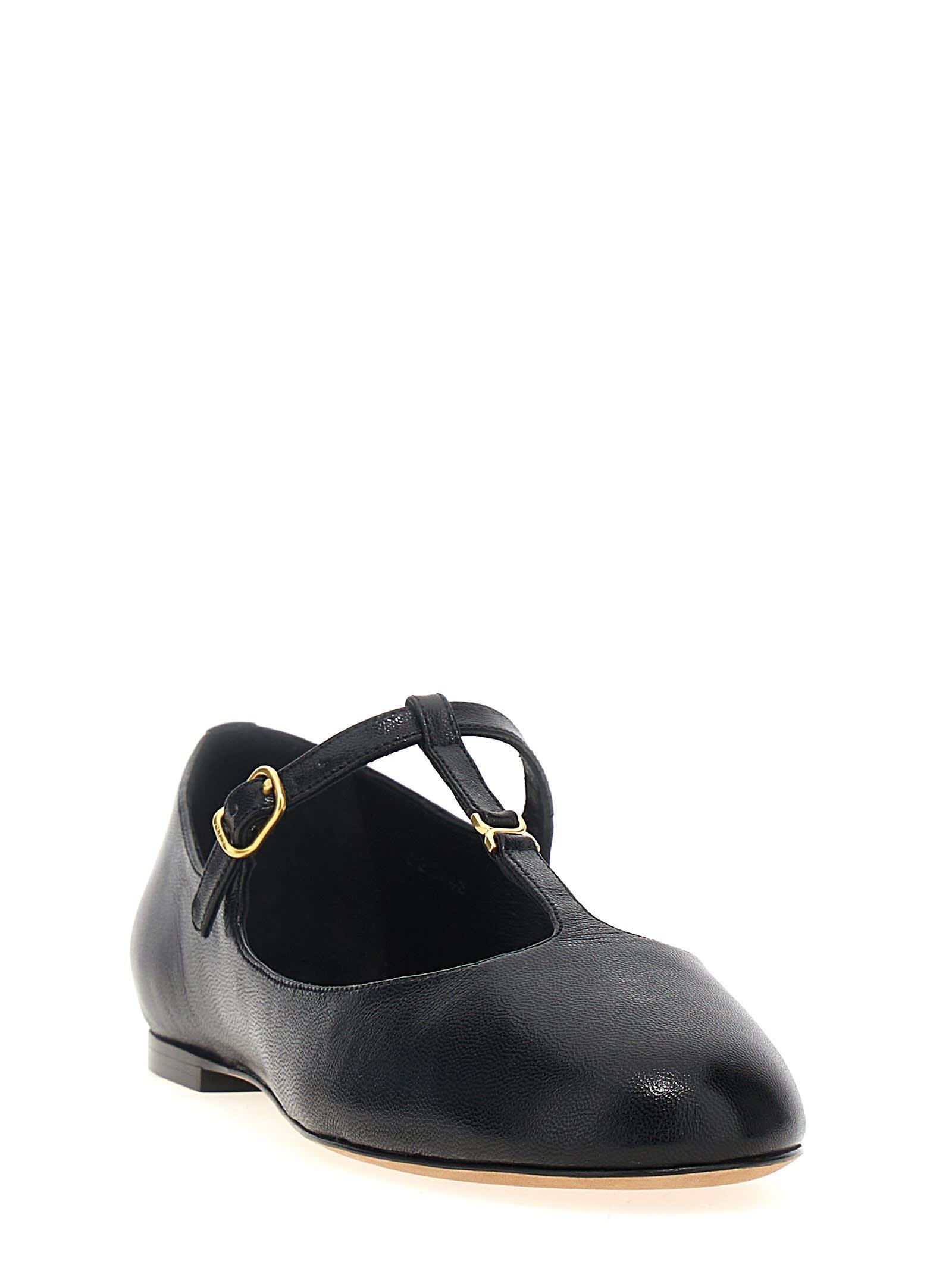 CHLOÉ Marcie Embellished Leather Ballet Flats In Black Product Image