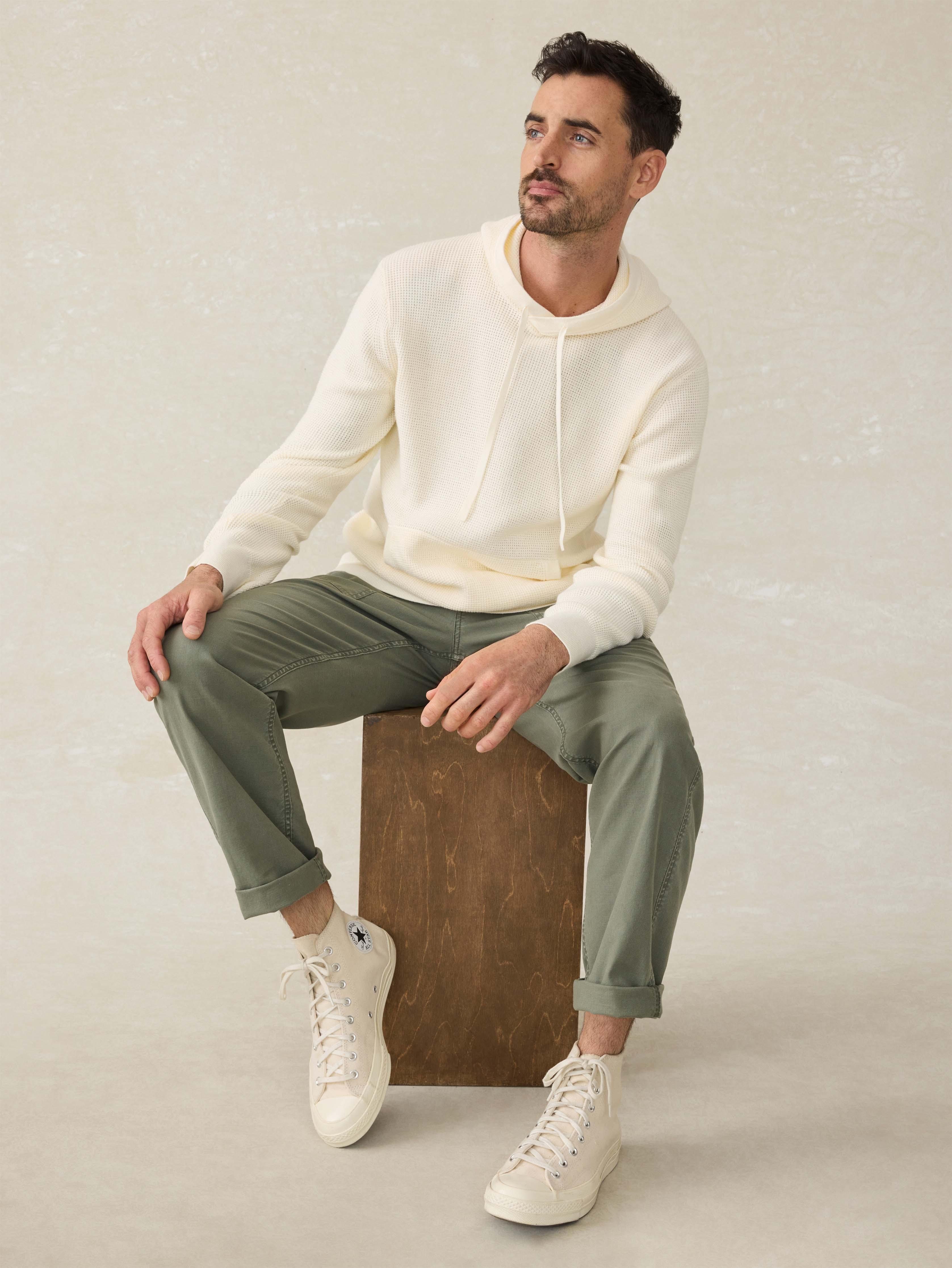 Sunwashed Sweater Hoodie - White Shell Product Image