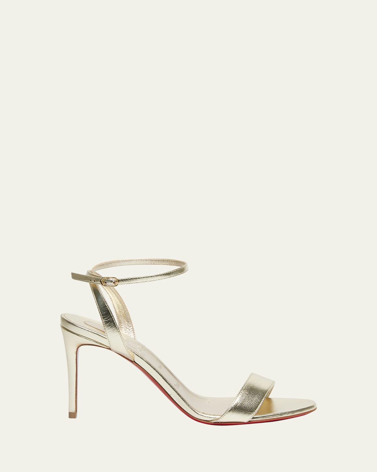 Loubigirl Metallic Red Sole Ankle-Strap Sandals Product Image
