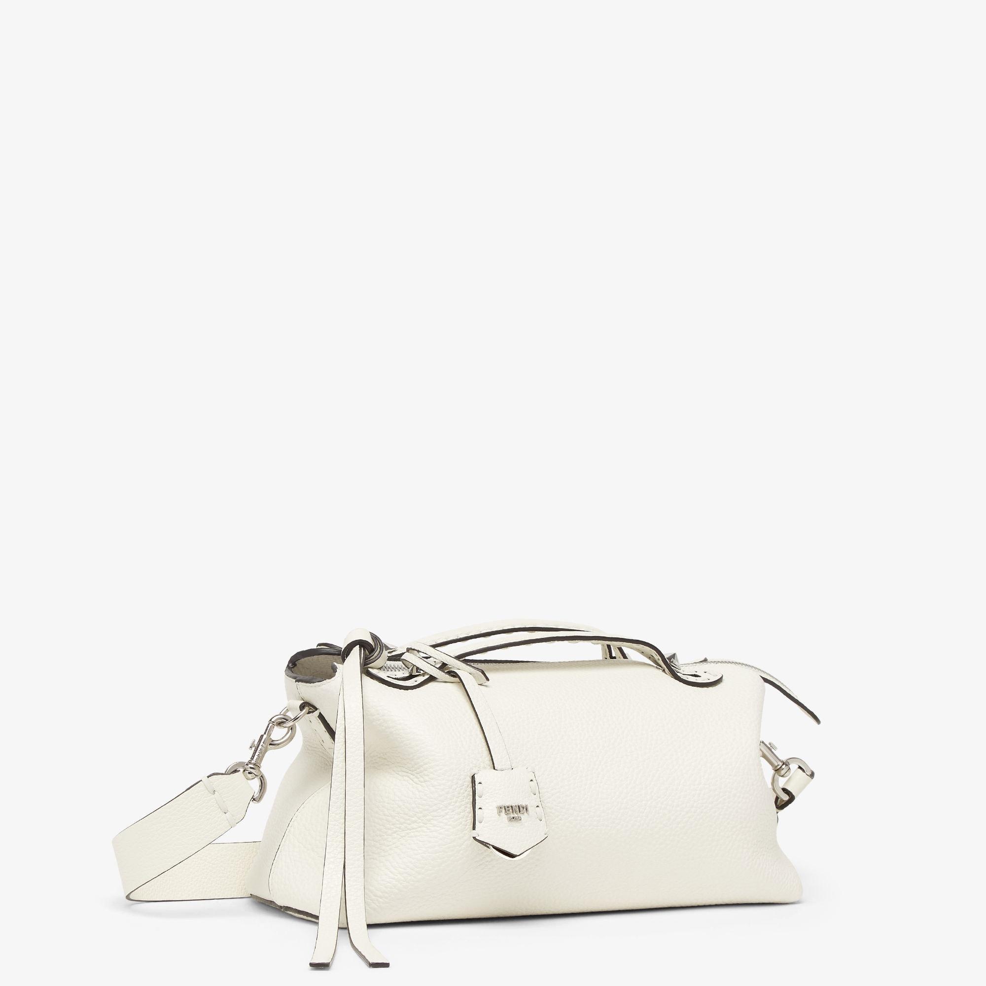 By The Way Selleria MediumWhite Selleria bag with 192 hand-sewn topstitches Product Image
