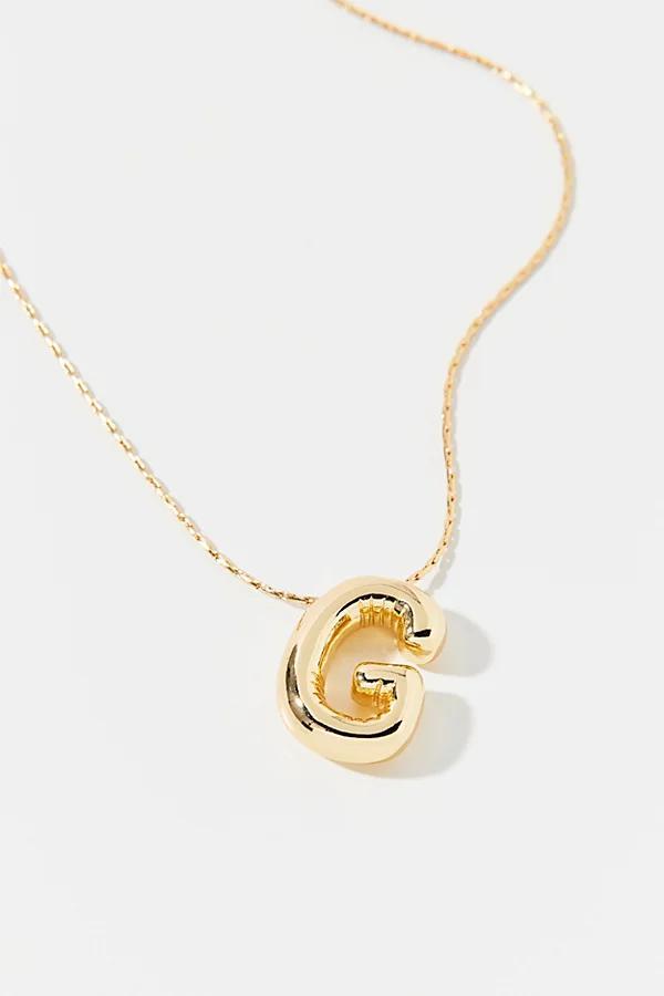 14k Gold Plated Bubble Initial Charm Necklace, Womens at Urban Outfitters Product Image