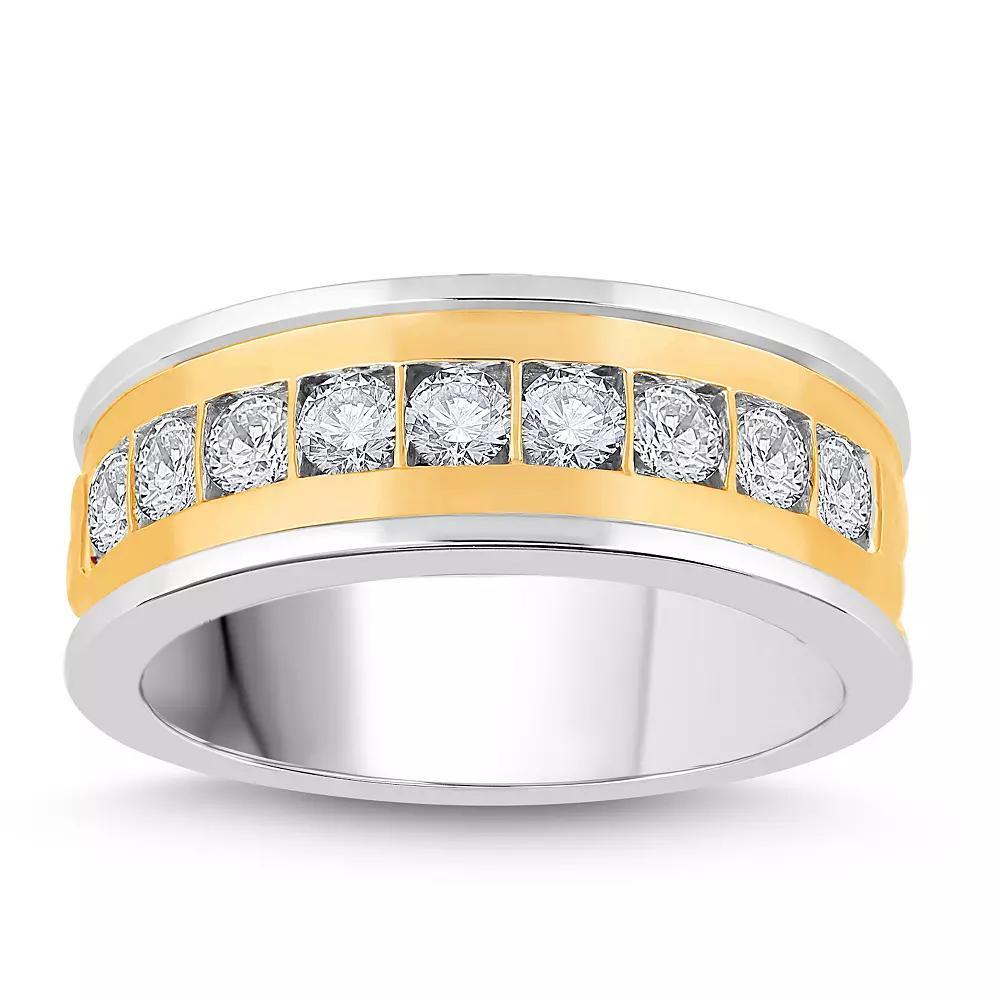 Galaxie Solaire 10k Gold Two Tone 1 Carat T.W. Lab-Grown Diamond Men's Ring, Size: 11, 10k 2 Tone Product Image