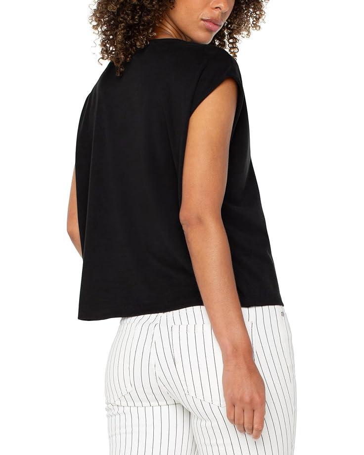 Sleeveless Woven To Knit Top Product Image