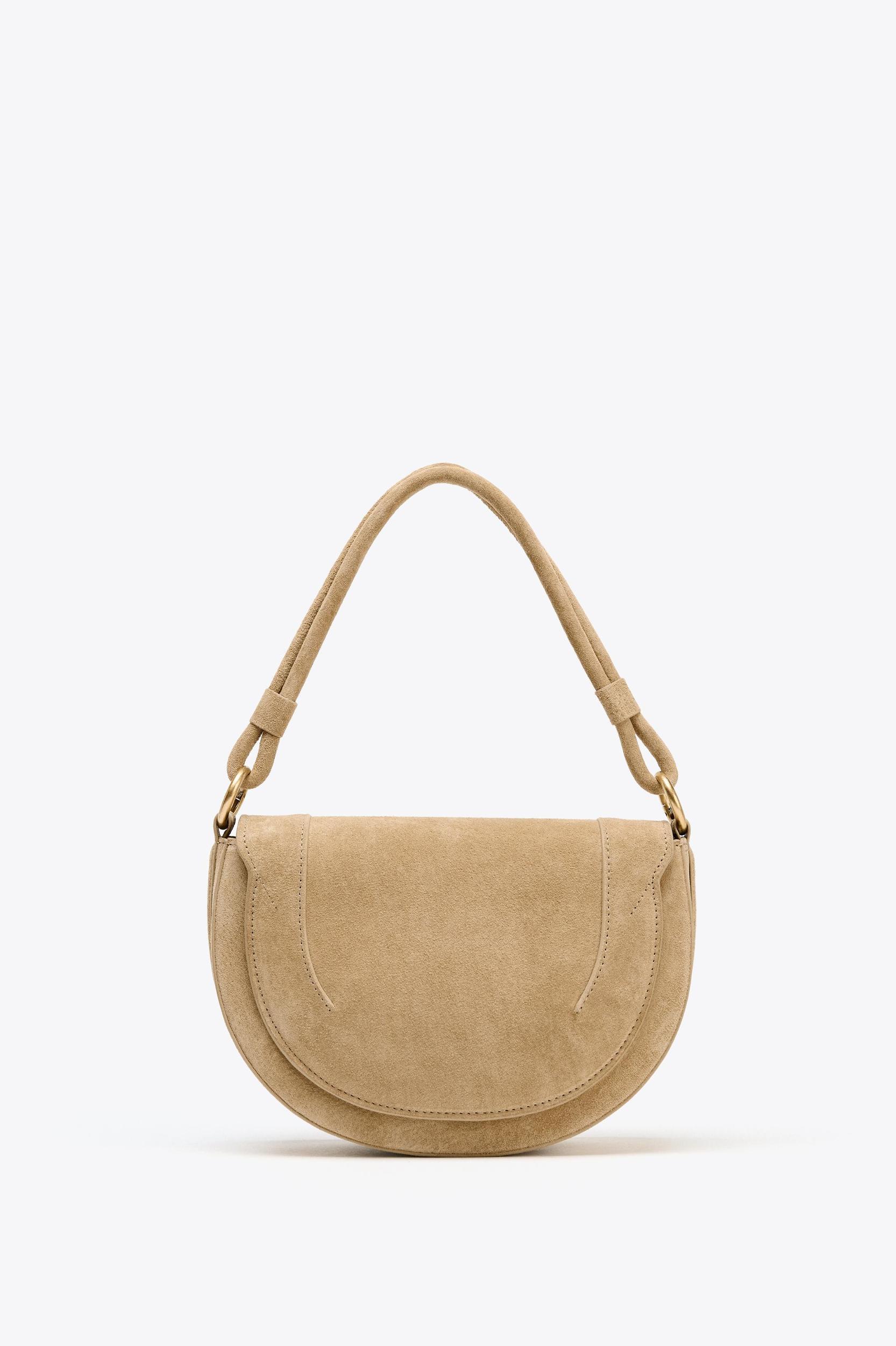 DOUBLE HANDLE LEATHER CROSSBODY BAG Product Image